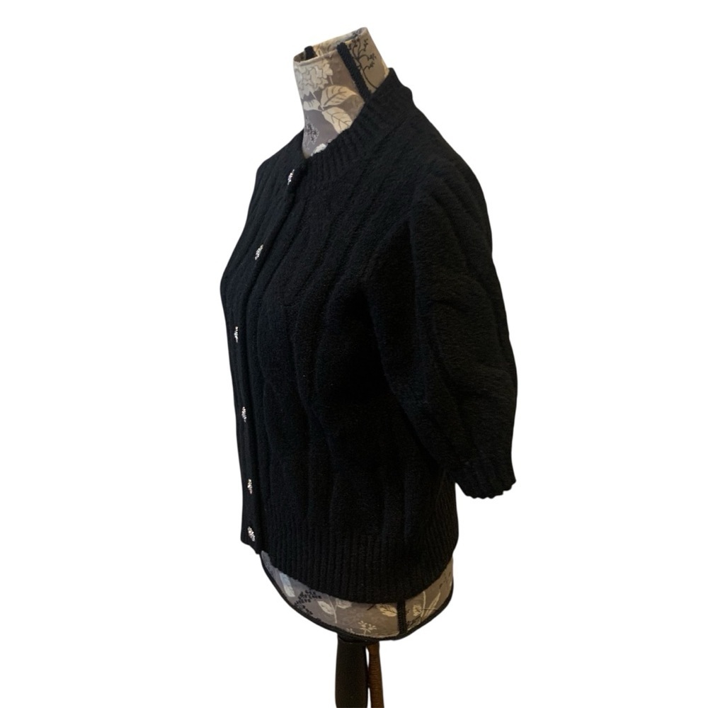 Elegant Black Women's Puff Sleeve  Sweater size medium 8/10 NWT - Picture 2 of 5